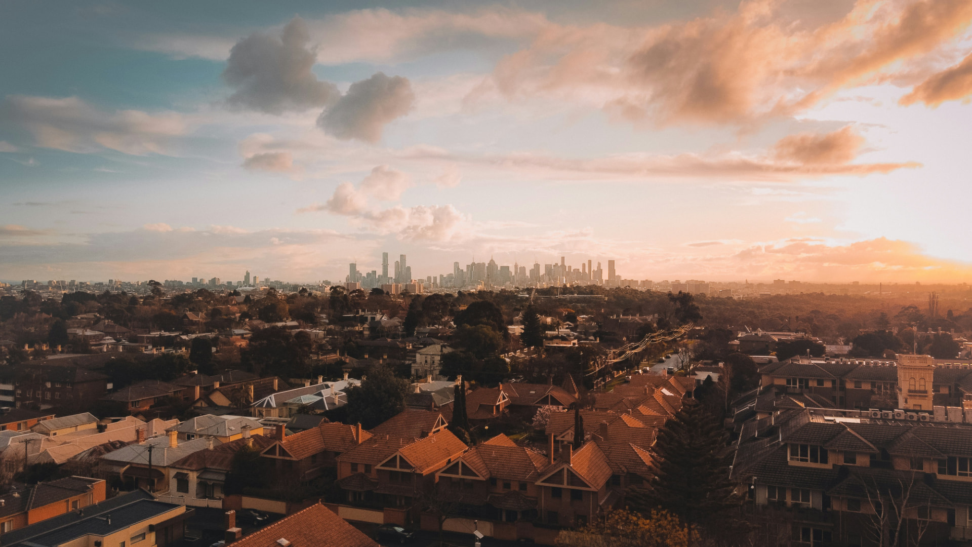 Melbourne skyline at sunset, home of Charter Point Finance